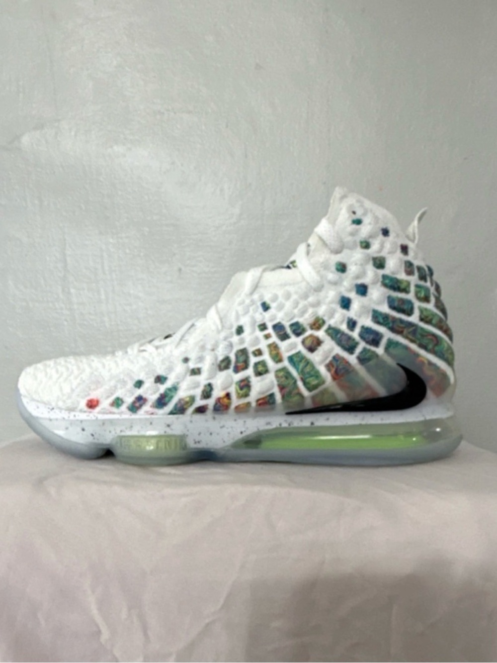 Nike LeBron 17 Air Command Force White Multicolor Sneaker Without OG Box